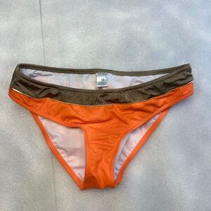 Venus Hipster Bikini Bottom, Size 12, Orange and Taupe